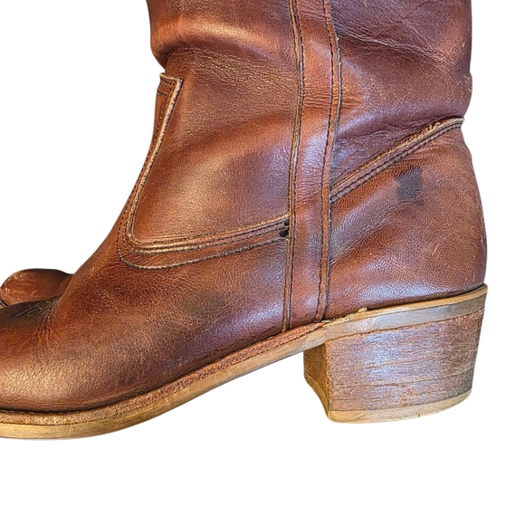 Brown Leather Cowboy Boots - Picture 3 of 13